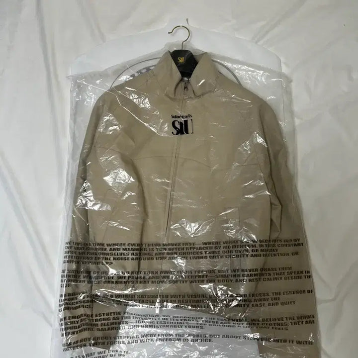 [BUNJANG] STU High Neck Zip-up Cotton Jacket - Beige L Size / STU 하이넥 집업 코튼자켓 - 베이지 L사이즈