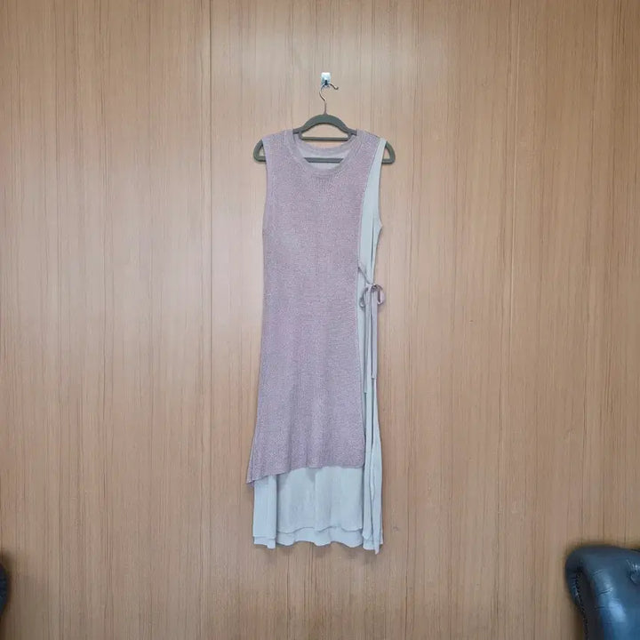 [BUNJANG] Layered Knit Sleeveless Long Dress / 레이어드 니트  민소매 롱 원피스
