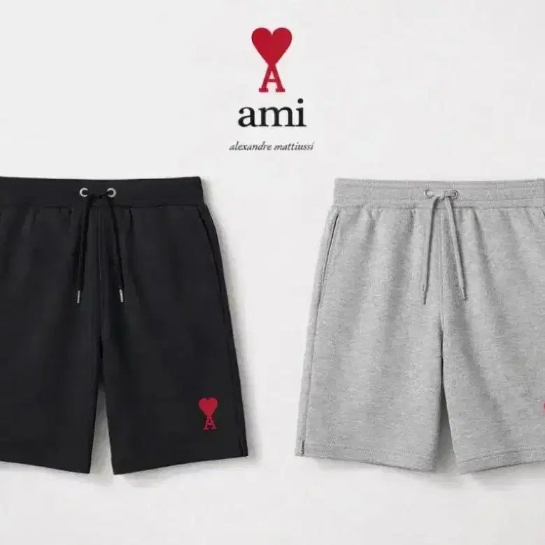 [BUNJANG] Ami Heart Logo Shorts / 아미 하트로고 반바지 블랙/그레이/네이비 (QR인증)