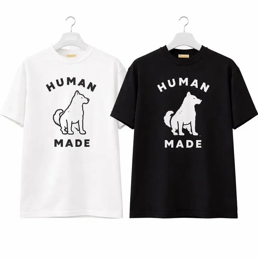[BUNJANG] Human Made Shiba Inu Logo Graphic T-shirt / 휴먼메이드 그래픽 반팔티 블랙/화이트 (시바견 로고)