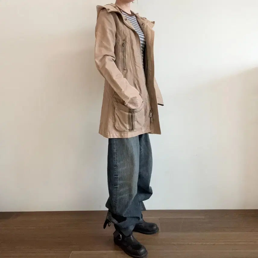 [BUNJANG] Diesel Coated Half Coat Jacket / 디젤 코팅 하프 코트 자켓