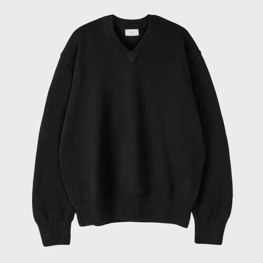 [SOLD OUT] (XL) 애습 코튼 브이넥 니트 블랙