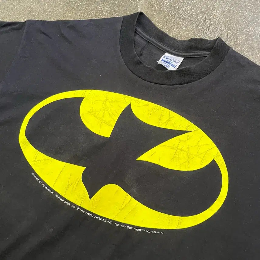 [BUNJANG] One Way Out Batman Parody T-shirt (XL) / 80s Batman 패러디 티셔츠 (105)