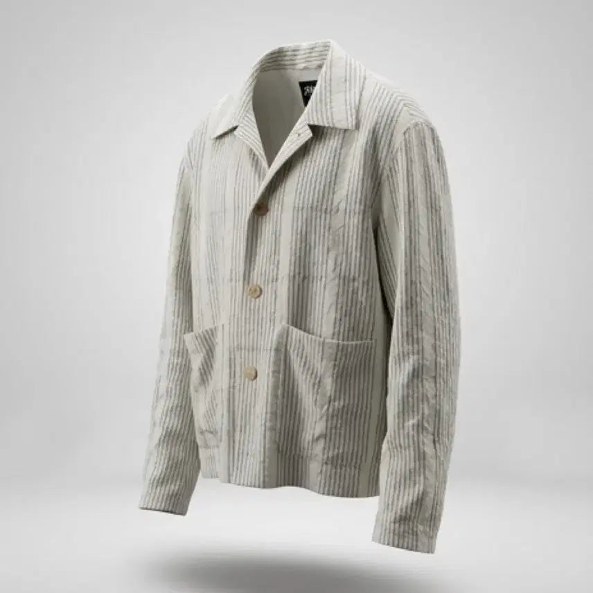 [BUNJANG] Zara Striped Cardigan-Style Jacket / 남성L / 자라 단가라 가디건형 셔츠자켓IV 12-119