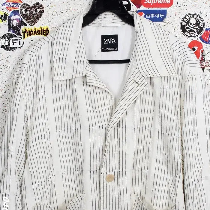 [BUNJANG] Zara Striped Cardigan-Style Jacket / 남성L / 자라 단가라 가디건형 셔츠자켓IV 12-119