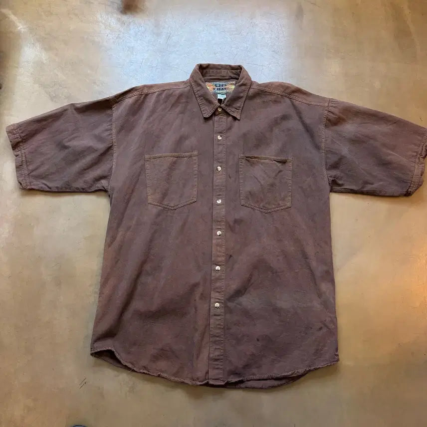 [BUNJANG] UP TIME Fading Short Sleeve Shirt L / UP TIME 하드 페이딩 반팔 셔츠 L 파키스탄 생산
