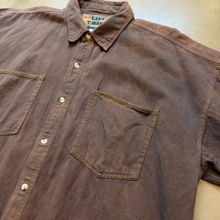 [BUNJANG] UP TIME Fading Short Sleeve Shirt L / UP TIME 하드 페이딩 반팔 셔츠 L 파키스탄 생산