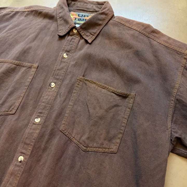 [BUNJANG] UP TIME Fading Short Sleeve Shirt L / UP TIME 하드 페이딩 반팔 셔츠 L 파키스탄 생산