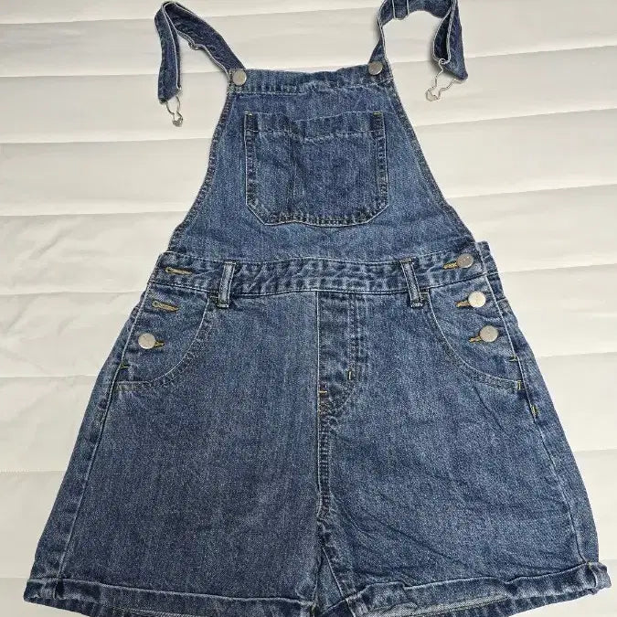 [BUNJANG] Low Pixel Denim Overalls Shorts / low pixel 데님 멜빵 반바지 청반바지 멜빵바지