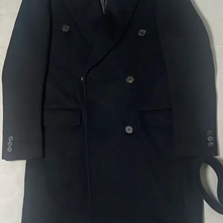 [BUNJANG] Tony Wek Black Double Breasted Belted Coat M / 토니웩 블랙 더블 브레스티드 벨티드 코트 m