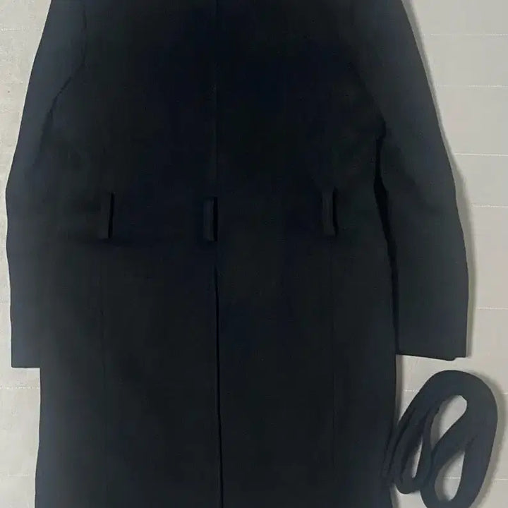 [BUNJANG] Tony Wek Black Double Breasted Belted Coat M / 토니웩 블랙 더블 브레스티드 벨티드 코트 m