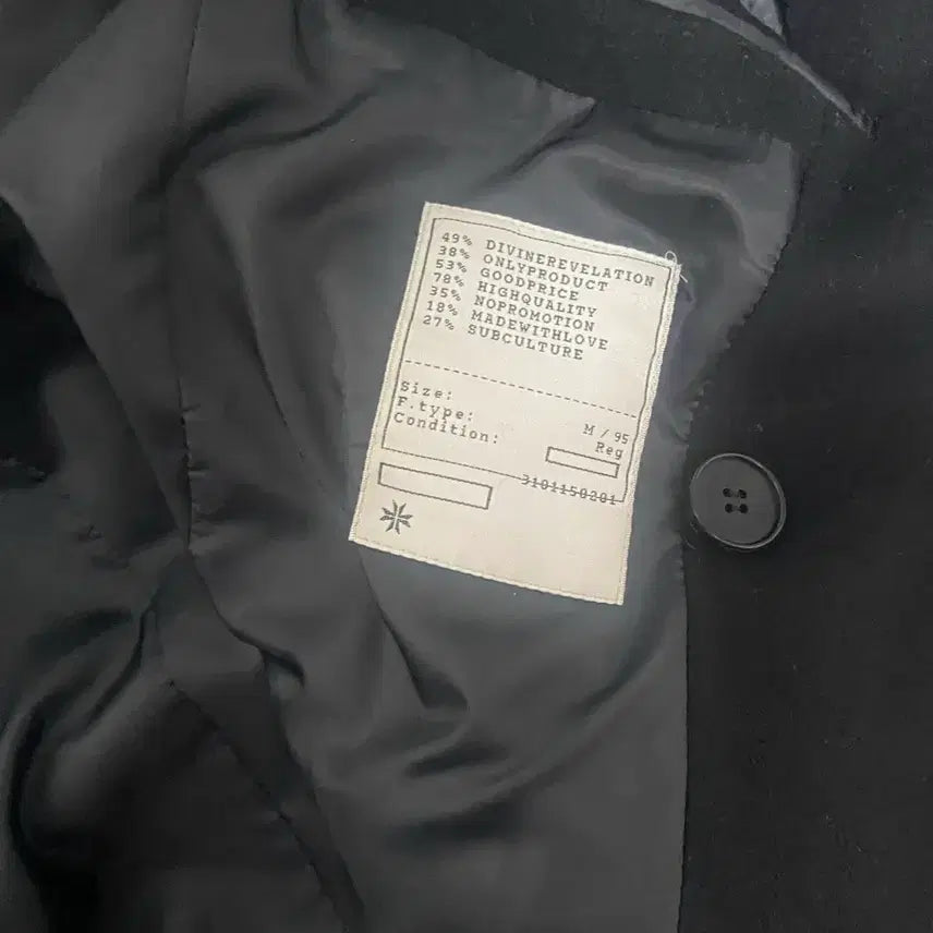[BUNJANG] Tony Wek Black Double Breasted Belted Coat M / 토니웩 블랙 더블 브레스티드 벨티드 코트 m
