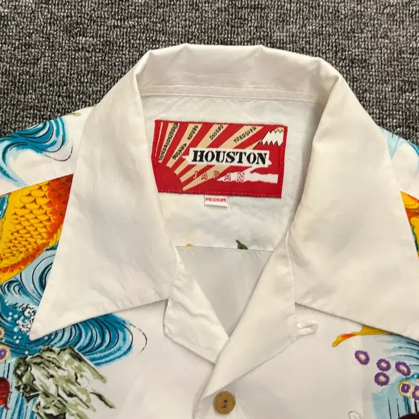 [BUNJANG] Houston Koi Fish Print Rayon Shirt / [95] HOUSTON 잉어 프린팅 레이온 셔츠