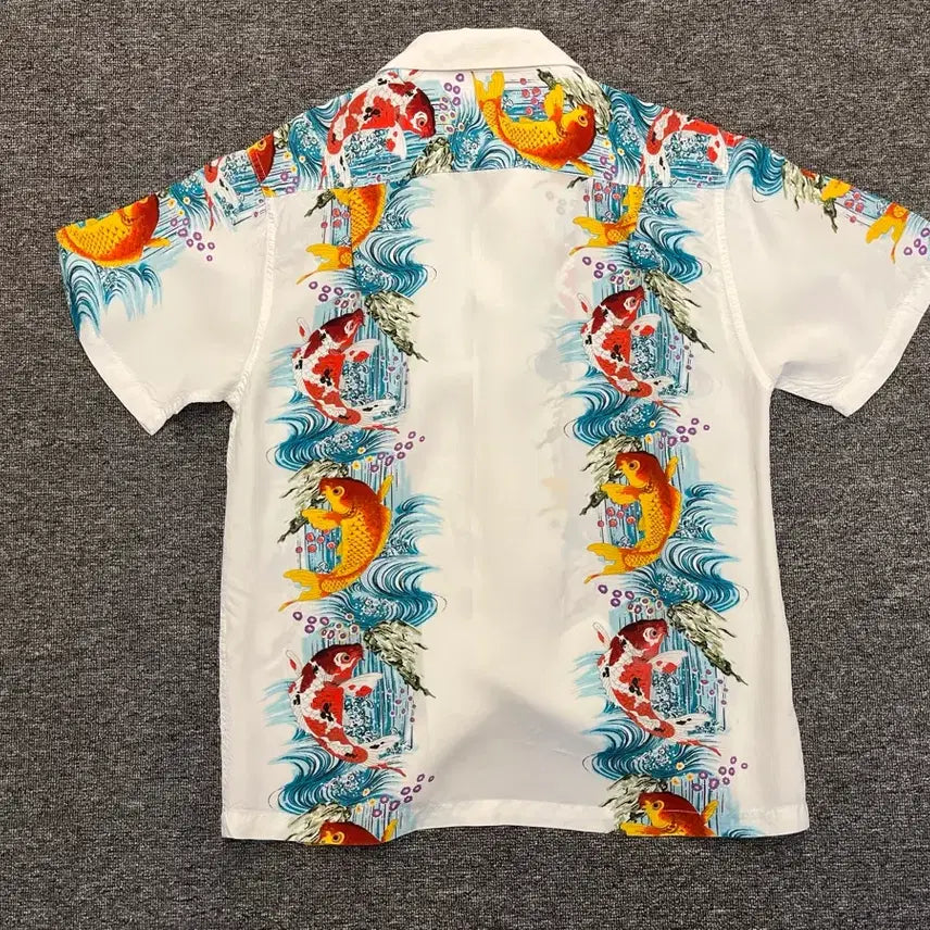 [BUNJANG] Houston Koi Fish Print Rayon Shirt / [95] HOUSTON 잉어 프린팅 레이온 셔츠