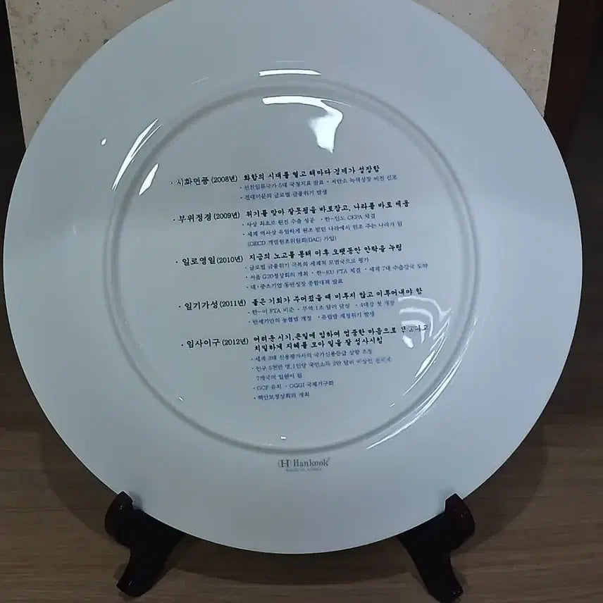 [BUNJANG] Cheongwadae Phoenix Pattern Plate - Lee Myung-bak Calligraphy - New / 청와대 봉황무늬 접시. 이명박 대통령 서예작품. 미사용 새상품