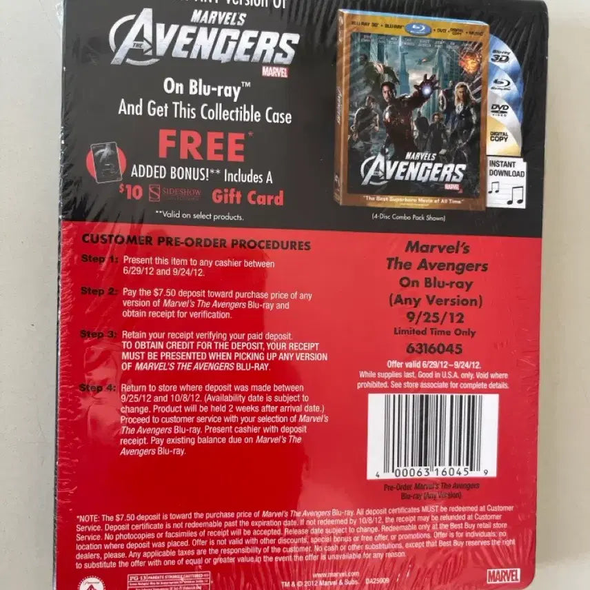 [BUNJANG] Marvel Avengers Blu-ray Steelbook / (미개봉)마블 어벤져스 블루레이 스틸북