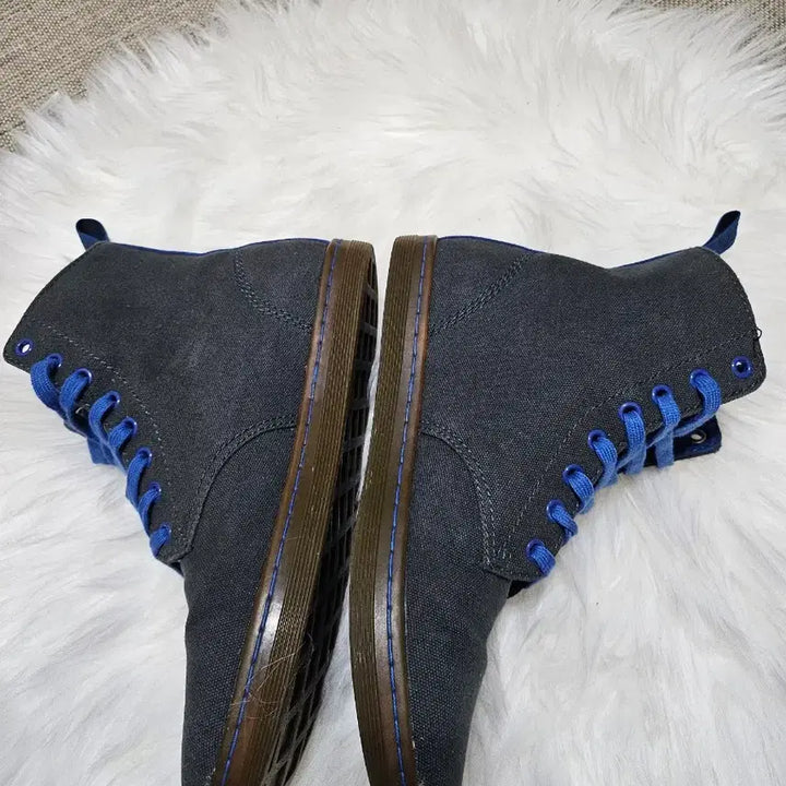 [BUNJANG] Dr. Martens Denim Canvas Boots / 닥터마틴 스타일 데님 캔버스 부츠 블루 레이스