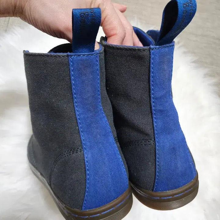 [BUNJANG] Dr. Martens Denim Canvas Boots / 닥터마틴 스타일 데님 캔버스 부츠 블루 레이스