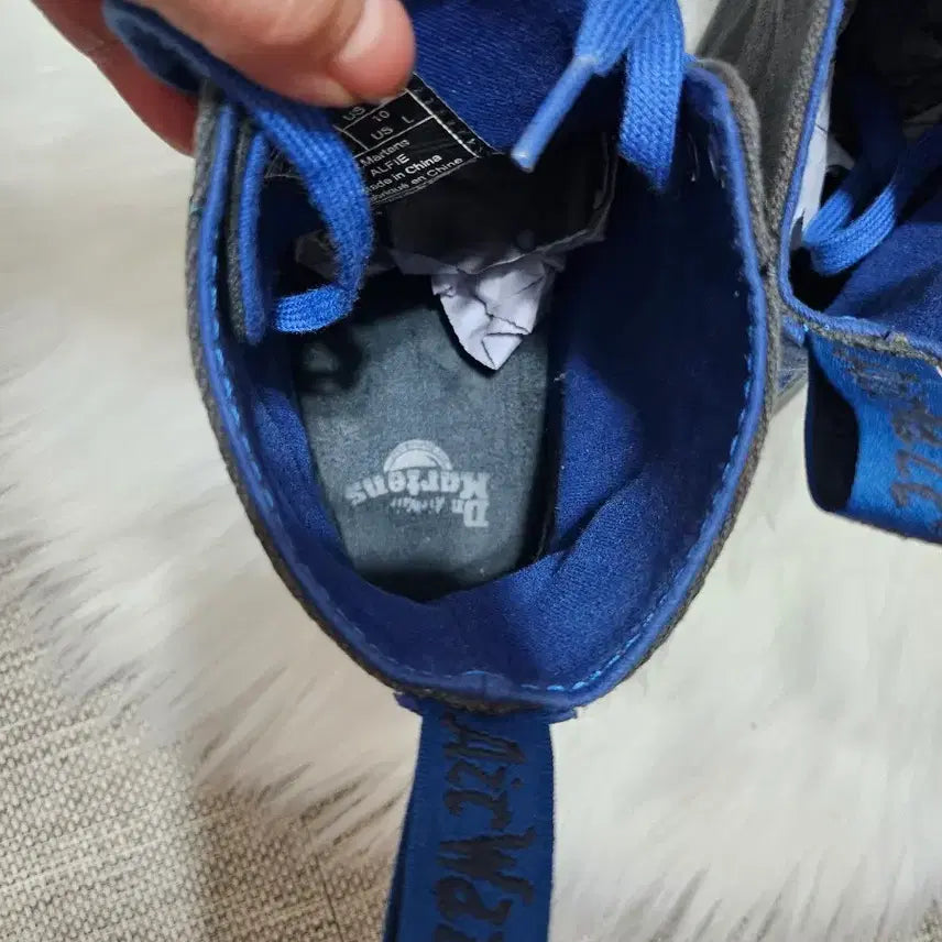 [BUNJANG] Dr. Martens Denim Canvas Boots / 닥터마틴 스타일 데님 캔버스 부츠 블루 레이스