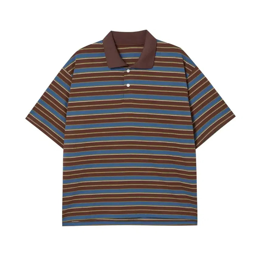[SOLD OUT] [2] 신더 스트라이프 폴로 티셔츠 브라운