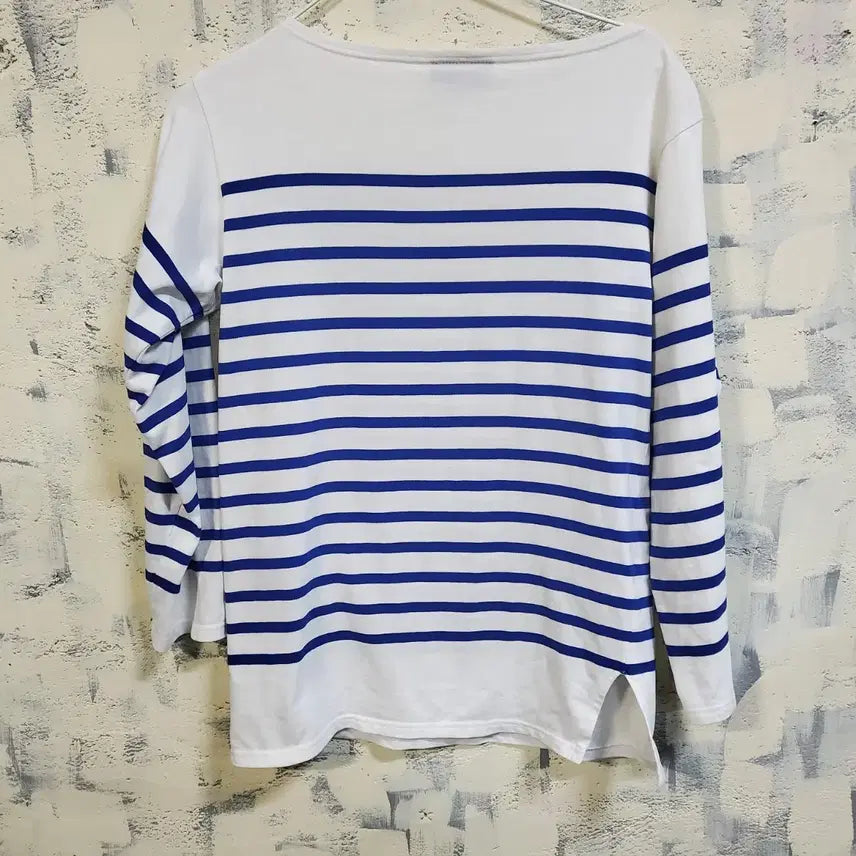 [BUNJANG] Saint James White and Blue Stripe Long Sleeve T-Shirt XS / 세인트제임스 흰파 스트라이프 긴팔티 xs