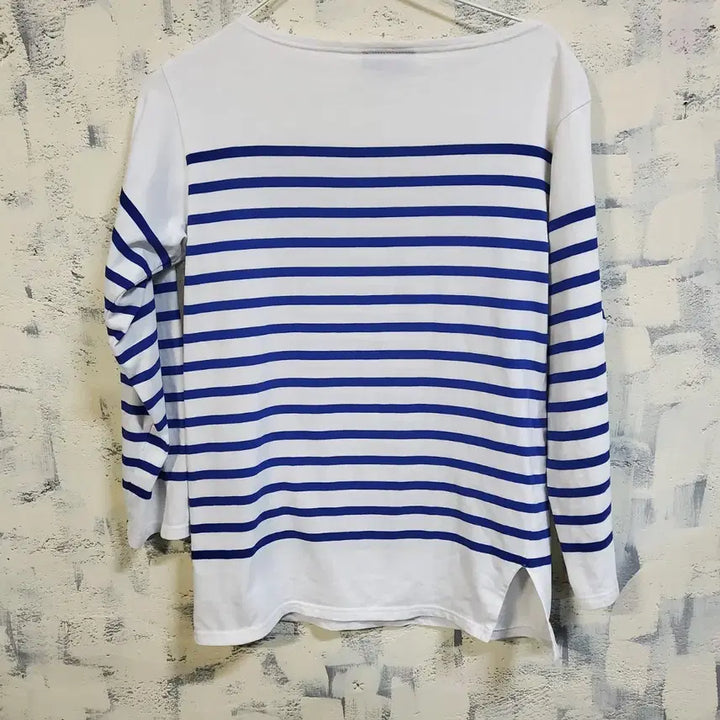 [BUNJANG] Saint James White and Blue Stripe Long Sleeve T-Shirt XS / 세인트제임스 흰파 스트라이프 긴팔티 xs