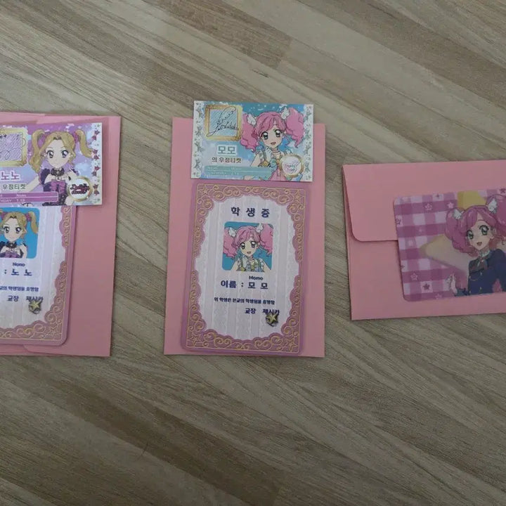 [BUNJANG] Aikatsu! x Pripara Nonono Momo Lenticular &amp; Student ID Bundle Set / [일괄] 스타파라 특전 노노 모모 렌티큘러&amp;학생증&amp;우정티켓