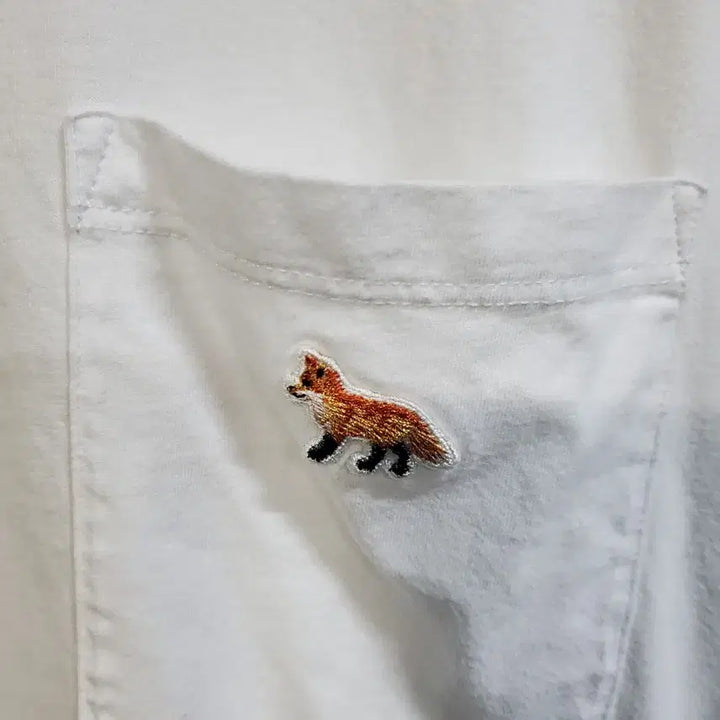 [BUNJANG] Maison Kitsuné Fox Patch Pocket T-Shirt White XL / 메종키츠네 폭스 패치 포켓 반팔 티셔츠 화이트 XL