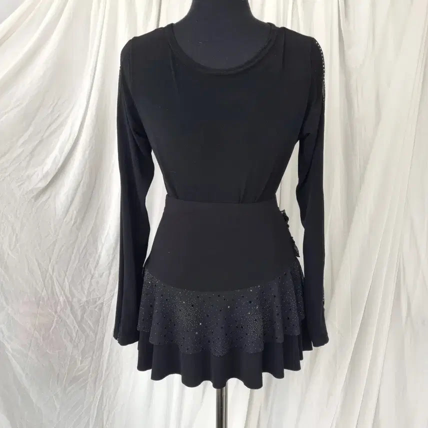 [BUNJANG] Unbranded Layered Sequin Skirt L / 국내제작 큐빅 스팽글 레이어드 스커트 L