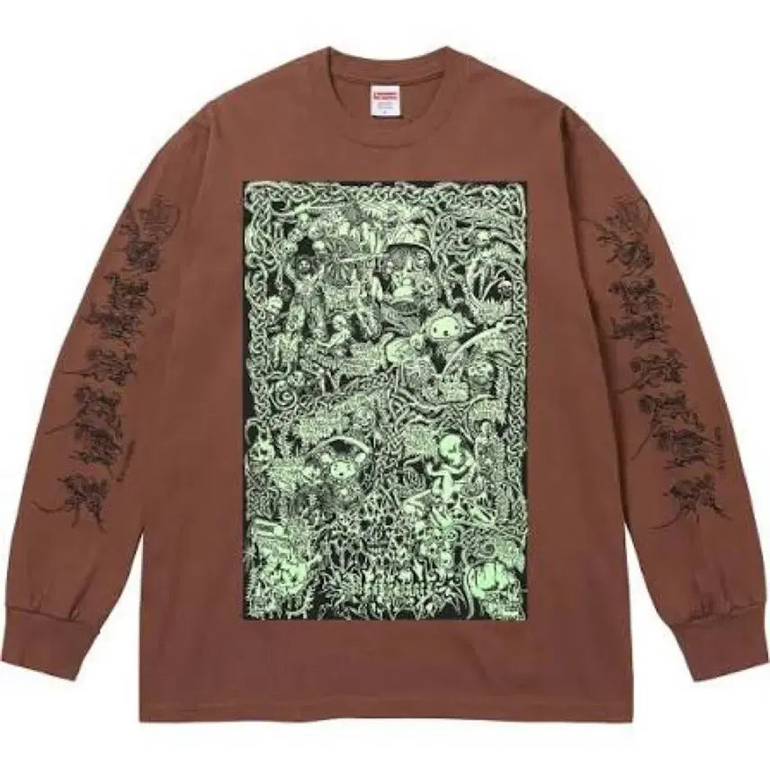 [BUNJANG] Supreme Warm Up Long Sleeve T-Shirt Brown L Size / 슈프림 웜벳 롱슬리브 티셔츠 브라운 - 26SS L사이즈