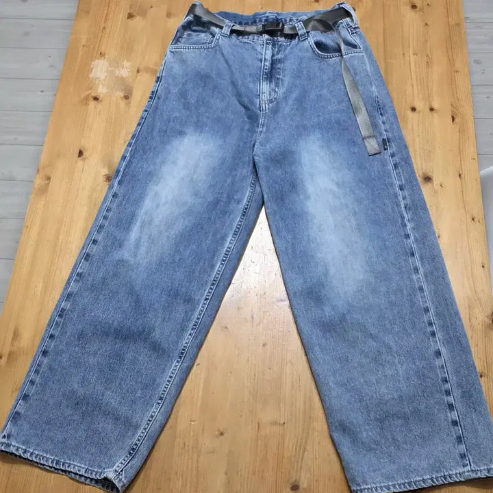 [BUNJANG] Moif SS25 Wide Belted Denim Pants / 모이프 [SS25] WIDE 6P BELTED DENIM PANTS /