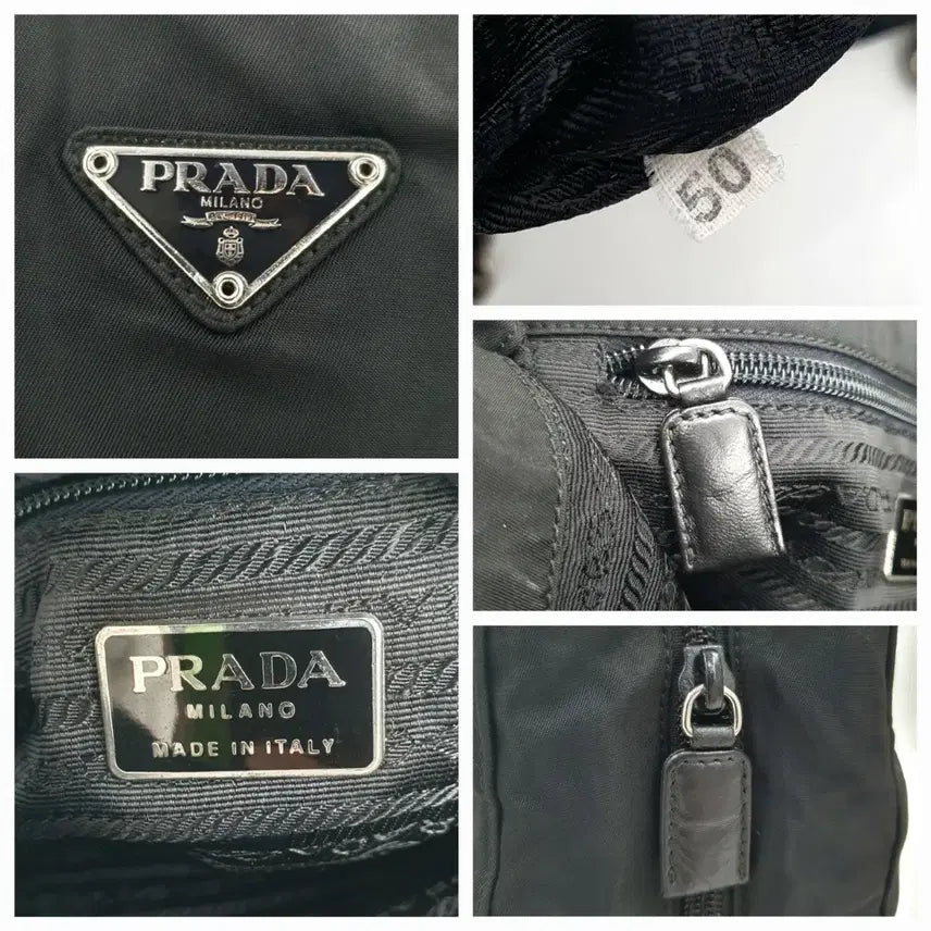 [SOLD OUT] 프라다 삼각로고 은장 체인 블랙 숄더백