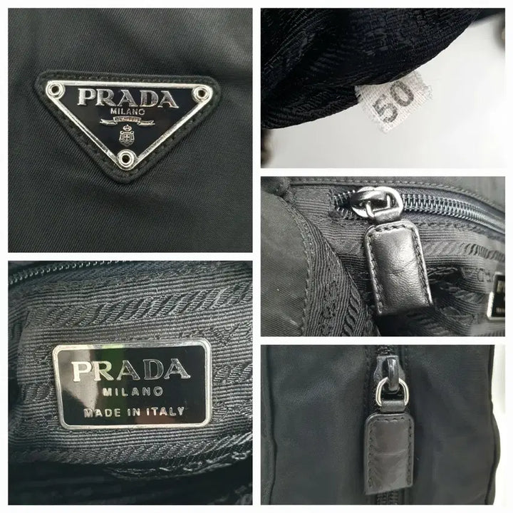 [SOLD OUT] 프라다 삼각로고 은장 체인 블랙 숄더백