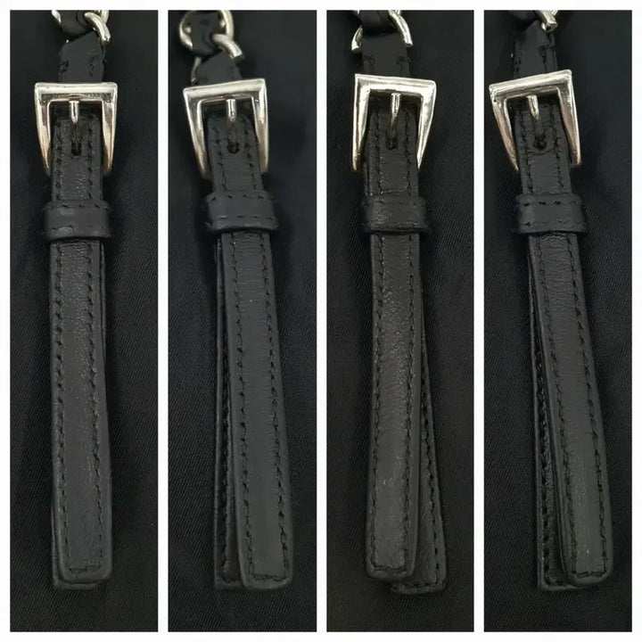 [SOLD OUT] 프라다 삼각로고 은장 체인 블랙 숄더백