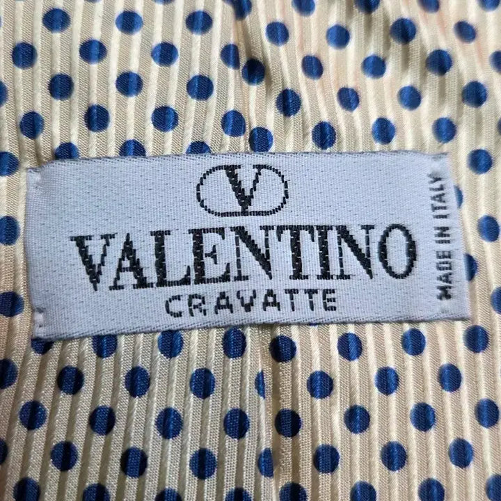[BUNJANG] Valentino Silk Tie / 발렌티노 땡땡이 실크 넥타이 골드 네이비