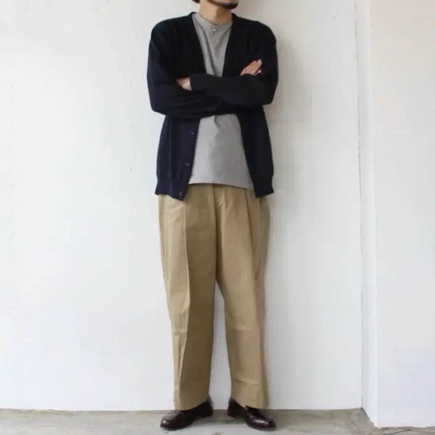 [BUNJANG] HAVERSACK M41 Selvedge Twill Wide Beige Trousers / (31)HAVERSACK M41하버색 셀비지 트윌 와이드 베이지 트라우저