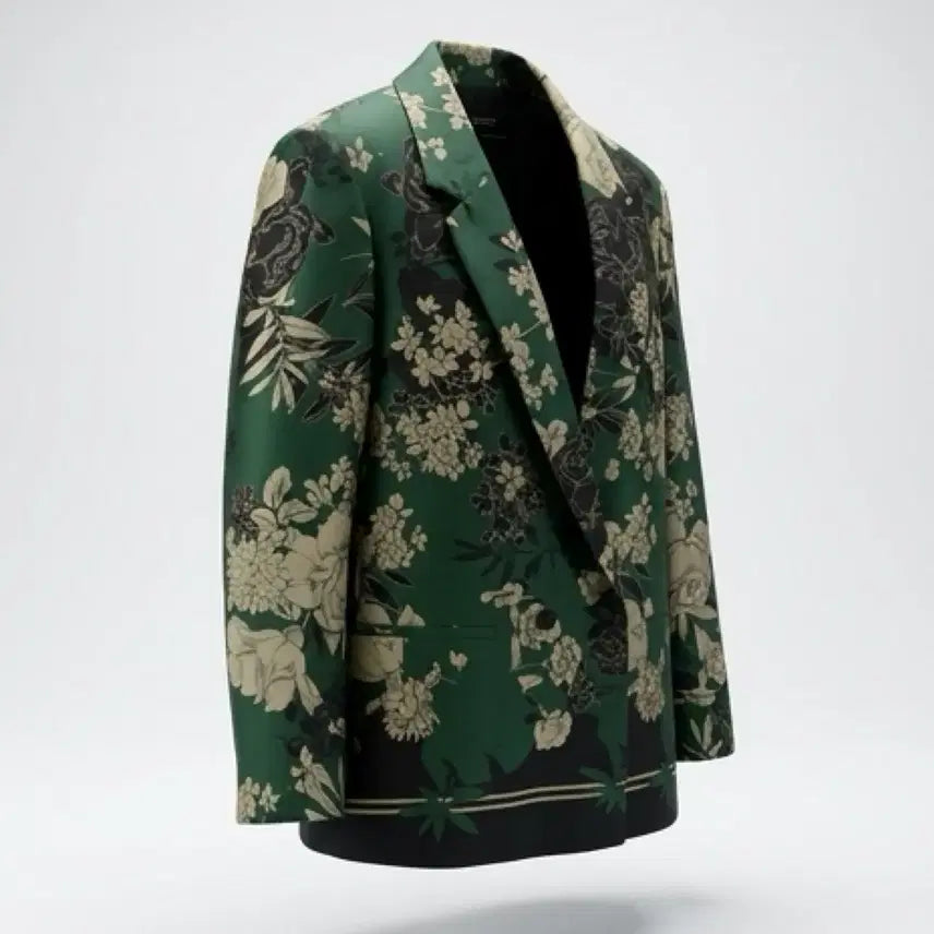 [BUNJANG] Zara Basic Floral Double-Breasted Jacket M / 여성M/ 자라베이직 플로럴 더블자켓GN A-2