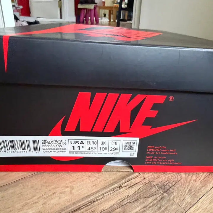 [BUNJANG] Nike Jordan 1 Retro High OG Black Mocha 295 Sneakers / 조던 1 레트로 하이 OG 블랙모카 295