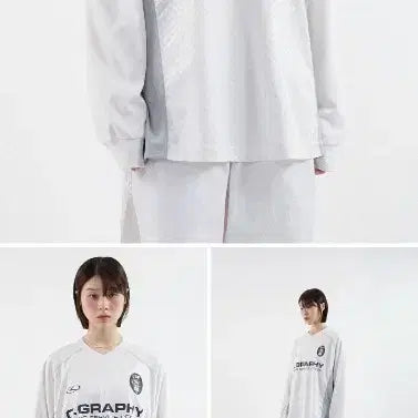 [SOLD OUT] (1회시착)코드그라피 24H 스포츠 긴팔 져지 티셔츠 화이트 S 남여공용