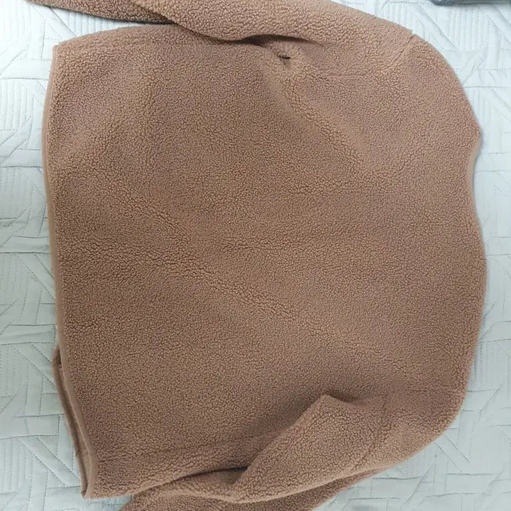 [BUNJANG] Brown Sherpa Fleece Cardigan - Collarless Dumble Jacket / [상태최상] 따뜻한 브라운 뽀글이 후리스 가디건 / 노카라 덤블 자켓