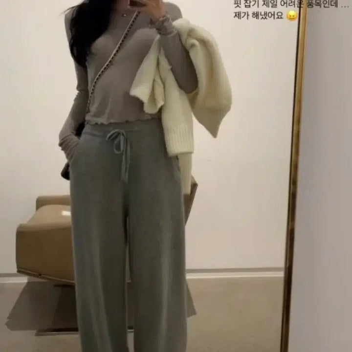 [BUNJANG] LePlain Cashmere Knit Shorts Gray / 르플레인 캐시미어 니트 팬츠 숏 그레이