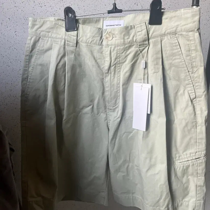 [BUNJANG] Espionage Double Fleece Shorts Khaki Beige / 에스피오나지 더블 플리스 반바지 카키베이지