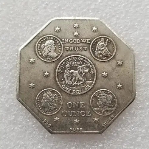 [BUNJANG] French Octagon Commemorative Silver Coin Medal / [프랑스 빈티지] 팔각형 옥타곤 기념 은화 메달 코인