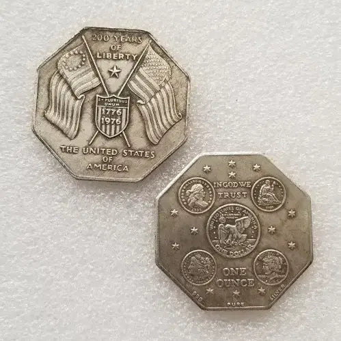 [BUNJANG] French Octagon Commemorative Silver Coin Medal / [프랑스 빈티지] 팔각형 옥타곤 기념 은화 메달 코인