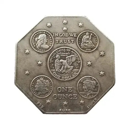 [BUNJANG] French Octagon Commemorative Silver Coin Medal / [프랑스 빈티지] 팔각형 옥타곤 기념 은화 메달 코인