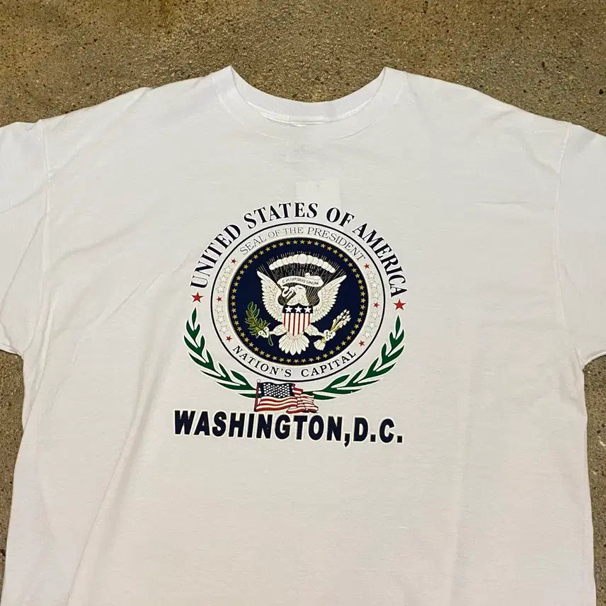 [BUNJANG] Fruit of the Loom Washington Graphic T-shirt / 미국 빈티지 프루트오브더룸 아메리카 워싱턴 프린팅 반팔티