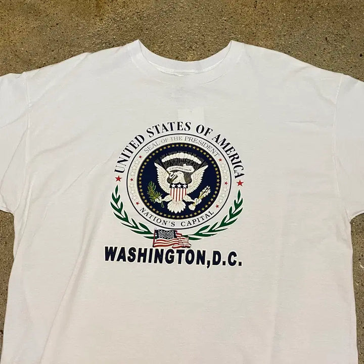 [BUNJANG] Fruit of the Loom Washington Graphic T-shirt / 미국 빈티지 프루트오브더룸 아메리카 워싱턴 프린팅 반팔티