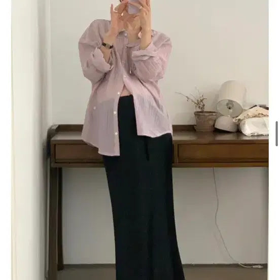 [BUNJANG] MoodMe Crack Satin Skirt / [새제품]무드미 crack satin skirt 아이보리 블랙