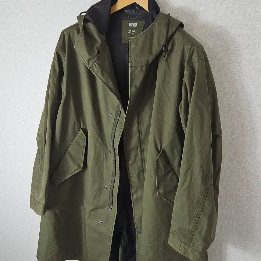 [BUNJANG] Uniqlo Blocktech M65 Fishtail Parka - Olive Khaki (Size L) / 유니클로 블록테크 피쉬테일 M65 올리브카키 롱자켓 L