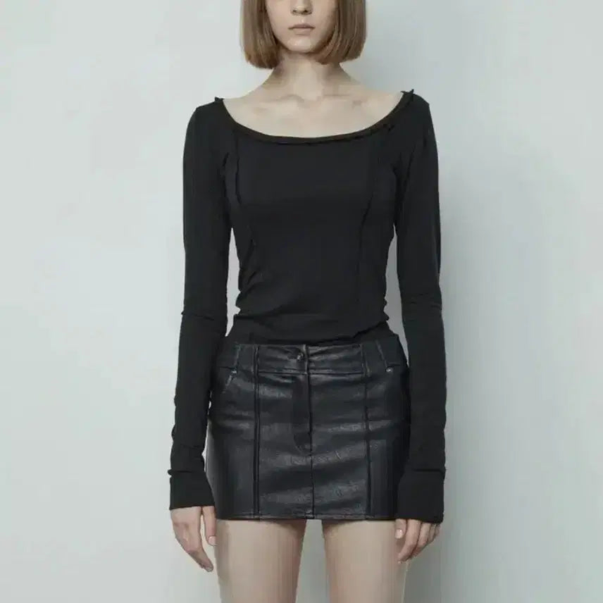 [BUNJANG] Bohemseo Leather Hip Hanger Mini Skirt (Black, M) / 보헴서 힙행거스커트 [레더스커트] m 보헤미안서울 bohemseo